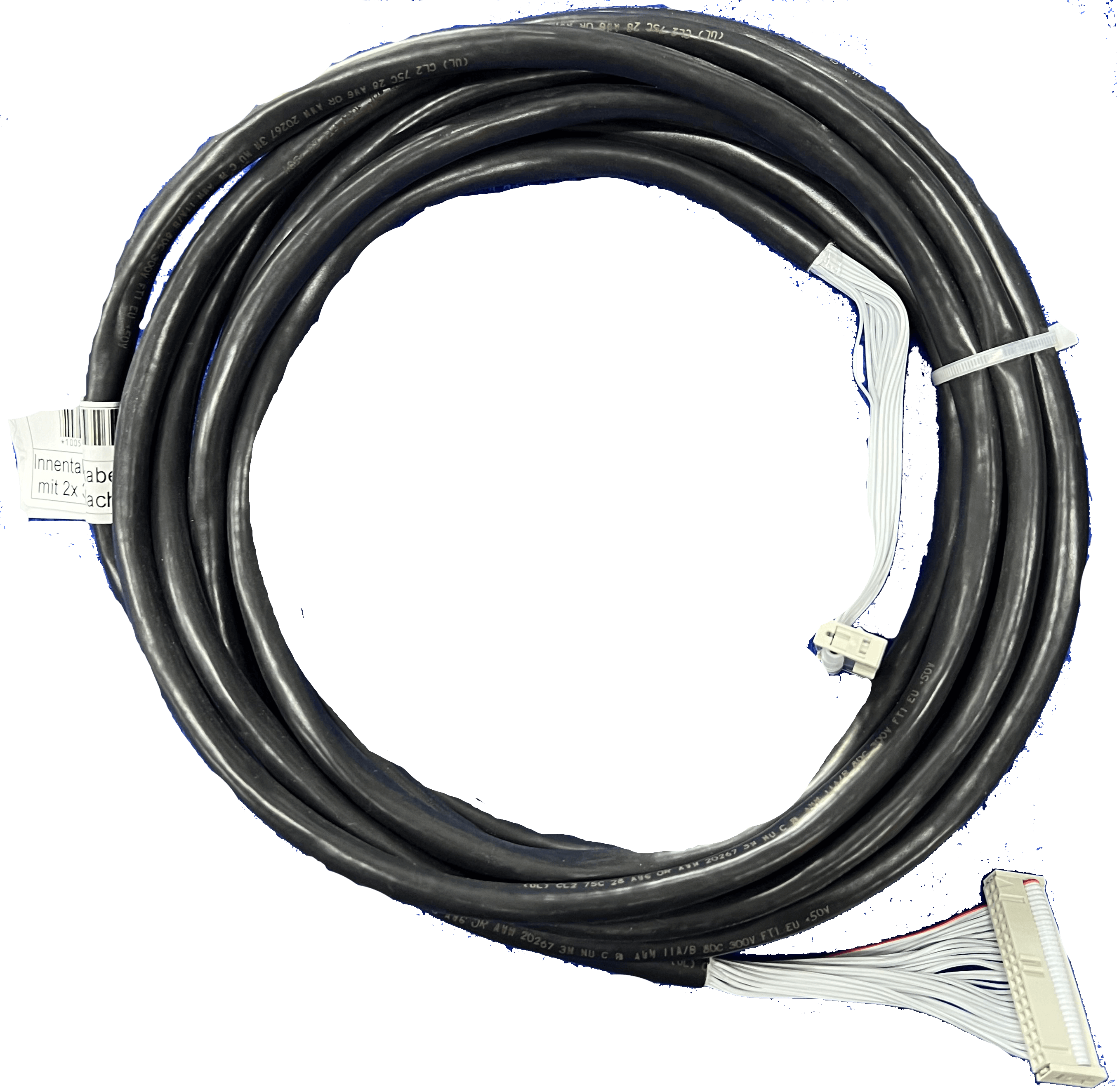 Innenrufleitung-PVC Flachbandleitung RUND 34-p 2x Pfostenstecker 34P